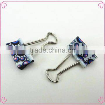 Lovely Printing Style Metal Binder Clips Decorative Paper Clips Long Tail Folders Students Clip