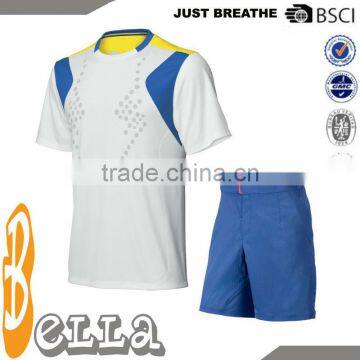 brand silk screen printing polyester t-shirt and shorts set clothes