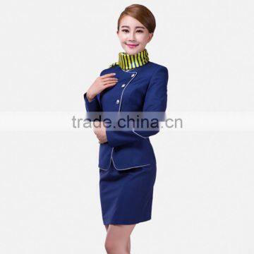 Navy Blue Airline Uniforms Flight Attendant Outfit photo-3
