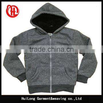 Children zipper closure heavy fleece hoodies for boy