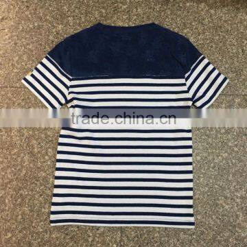 Men Stocklots 60%cotton40%polyester Stripe Print T-shirt photo-5
