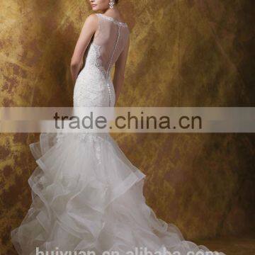 Hot Sexy off Shoulder Mermaid Lace Wedding Dresses High Neck photo-2