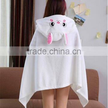 Wholesale Flannel Fleece Cartoon Bunny Hooded Winter Fleece Thick Sex Women Thermal Robe photo-3