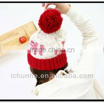 Red Colorchristmas Hat With White Ball for Adults and Kids photo-6