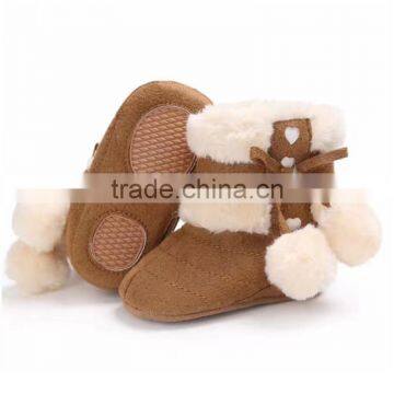 2017 Winter Suitable Wholesale Soft Woolen Baby Kids Cute Girls Snow Boots photo-6