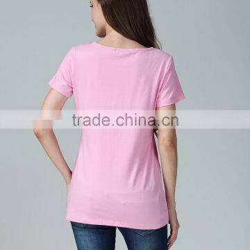Wild Short Sleeve Nursing Clothes Small Fresh Breastfeeding Clothing Cotton Maternity Mother Outdoor Tops photo-2
