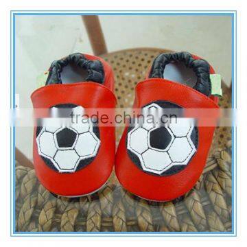 hot selling new design kids shoes football pattern infant shoes soft sole genuine leather baby shoes
