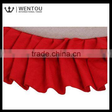 Wholesale Red Burlap Santa Tree Skirt photo-6