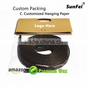 2017 Wide Flat Waxed Shoelaces - Black Wax Cotton Shoelaces - Custom Wax Sneaker Shoelaces - Amazon Supplier photo-4