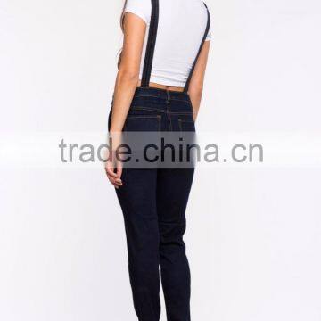 Adjustable Shoulder Strap Hip Pockets Denim Overall for Women photo-4