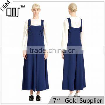 Wholesale OEM Pleated Wide-Leg Casual women Overalls jumpsuit