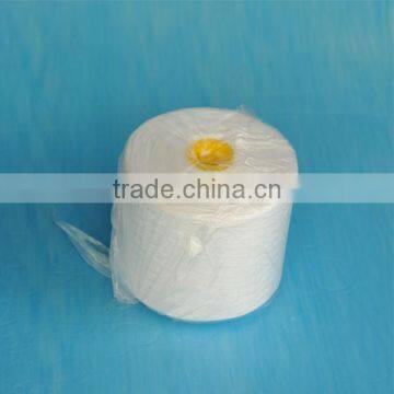 100% spun polyester sewing thread raw white