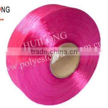 100% polyester yarn 100D/36F fdy dope dyed china manufacturer fuschia color