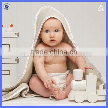 Plush and absorbent luxury baby hooded bath towels with large 30x30inch size