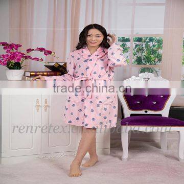 Colorful Micro Polar Fleece for Girls Bathrobe photo-2