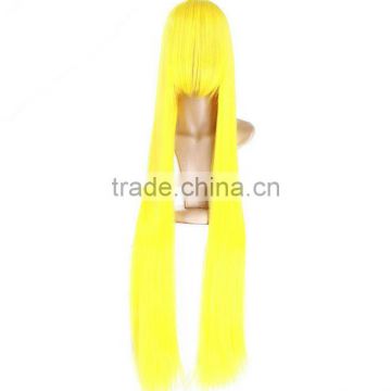 2013 Women's Sexy Long Curly Synthetic Fancy Cosplay Wig,Blonde European Hair Full Lace Wig,Long Straight Cosplay Wig