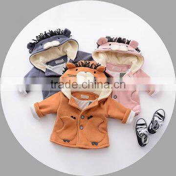 B40957A Lovely baby clothing little boys carton shape hooded coat