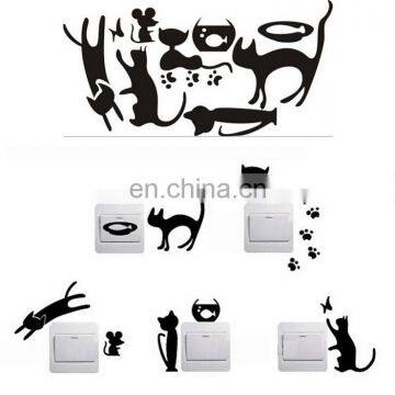 Cat Theme Switch Sticker PVC Wall Sticker Window Sticker Home Switch Decoration