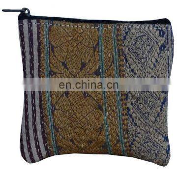 Wholesale Vintage Cotton Kantha Purse Ethnic Zipper Bag Pouch