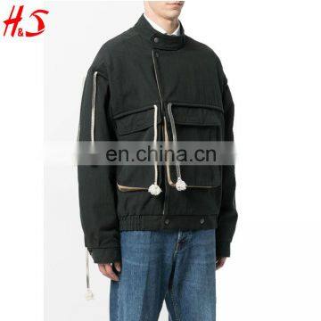 Wholesale Fashion 2017 Men Winter Jacket Black Cheap Custom Bomber Jacket