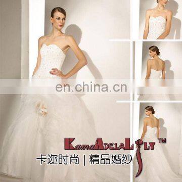 EB801-1884 2015style unique and romantic wedding bridal dress decorate handwork flowers wedding dress wedding gown