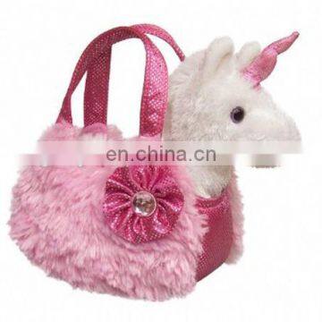 Girls best friend plush horse toy in a bag