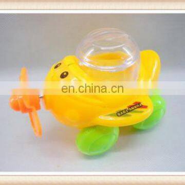 sweet candy toys, clear plastic candy box toy,kids pull string cartoon aeroplane toy