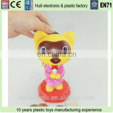 New Product PVC Plastics Money Box, eco-friendly PVC saving money bank , Qualified rotocasting plastic coin box