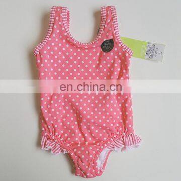 Flounce Leg Opening Classic Dot Print Cute infant Baby Girls Swimsuit