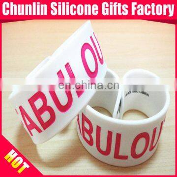 Debossed With Color Filled Silicone Slap Bracelet photo-5