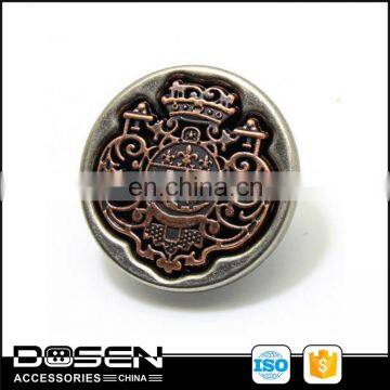 Vintage fashion metal Engraved special LOGO sewing button ,Made of Zinc alloy , any color can accept.