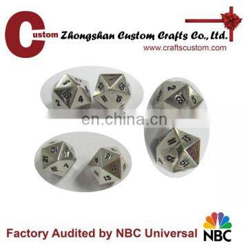 Custom metal game dice