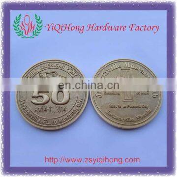 3D horse gold metal challenge coins