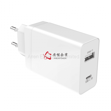 30W Euro Plug Dual USB C PD Charger for Apple MacBook / HP Pro Tablet 608