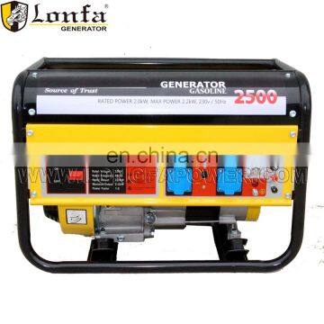 4 Stroke air cooled 168f-16.5HP 2.2KW 2200w Electric start Gasoline Generator