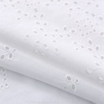 White Cotton Fabric Embroidered Fabrics for Clothing photo-2