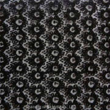Black and Gold Sequin Paillette Fabric Embroidery photo-2