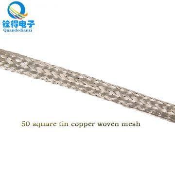 We Can Supply 50 Square Tinning Copper Braided Belt 24/132/0.1 Braided Net for Wire Harness Processing of New Energy Vehicles