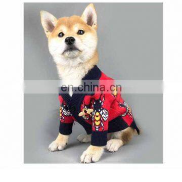 Dog Clothes Spring Red Bee Printed Sweater Coat Schnauzer Corgi Teddy Pomeranian Pet Clothing photo-2