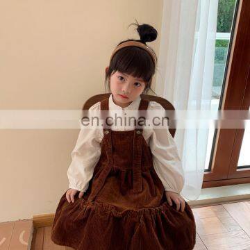 Children's clothing 20 autumn new products girls princess corduroy sling dress Korean girl baby sling dress