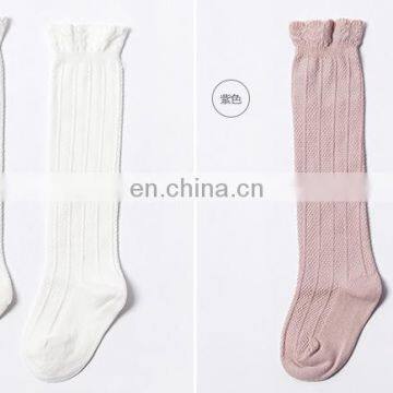 New Spring and Autumn Baby High Lace Stockings, Girls' Solid Color Combed Cotton Loose Mouth Children photo-5