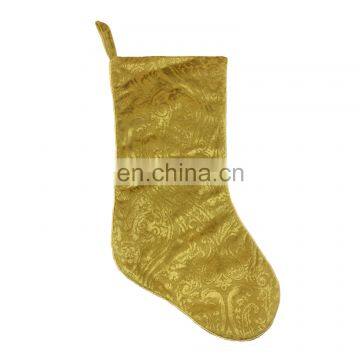 Wholesale Decorative Faux Burn Out Paisley Mazarine Christmas Socking for Christmas photo-6