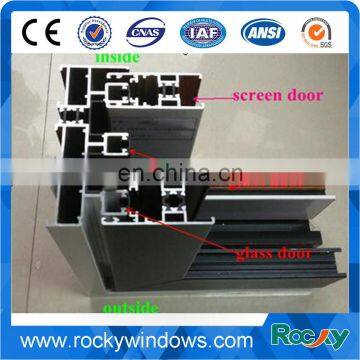 Rocky Grey Color Powder Coated Aluminium Sliding Windows photo-2