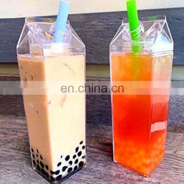 Reusable Custom Logo Transparent Clear Milk Carton Shaped Water Bottle Plastic photo-6