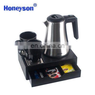 Wholesales Hotel Guest Room 304 Stainless Steel Electric Kettle With Tray 0.8l