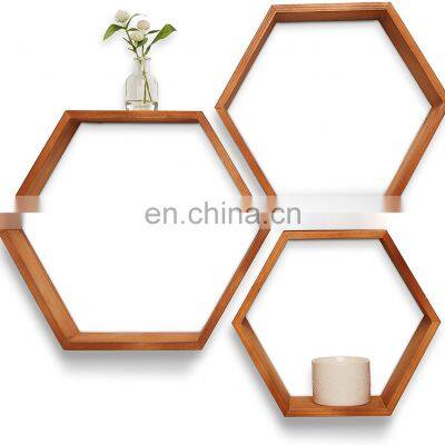 Succulent Plant Shelf Honeycomb Shelves Wooden Hexagon wall shelf