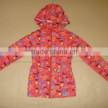 Girls spring jackets raincoat overall prints