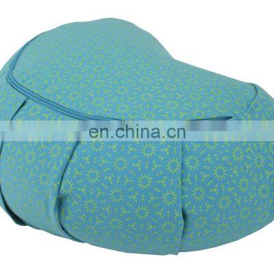 100% Cotton for Yoga Buckwheat Filled Meditation Crescent Cushion photo-2
