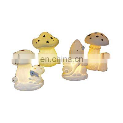 lighted christmas ceramic mushroom