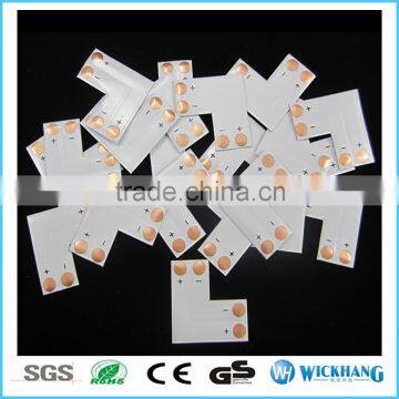 8 mm 2 Pin L Type PCB FPC Board Splitter LED strip connector for SMD 3528 LED strip mono color